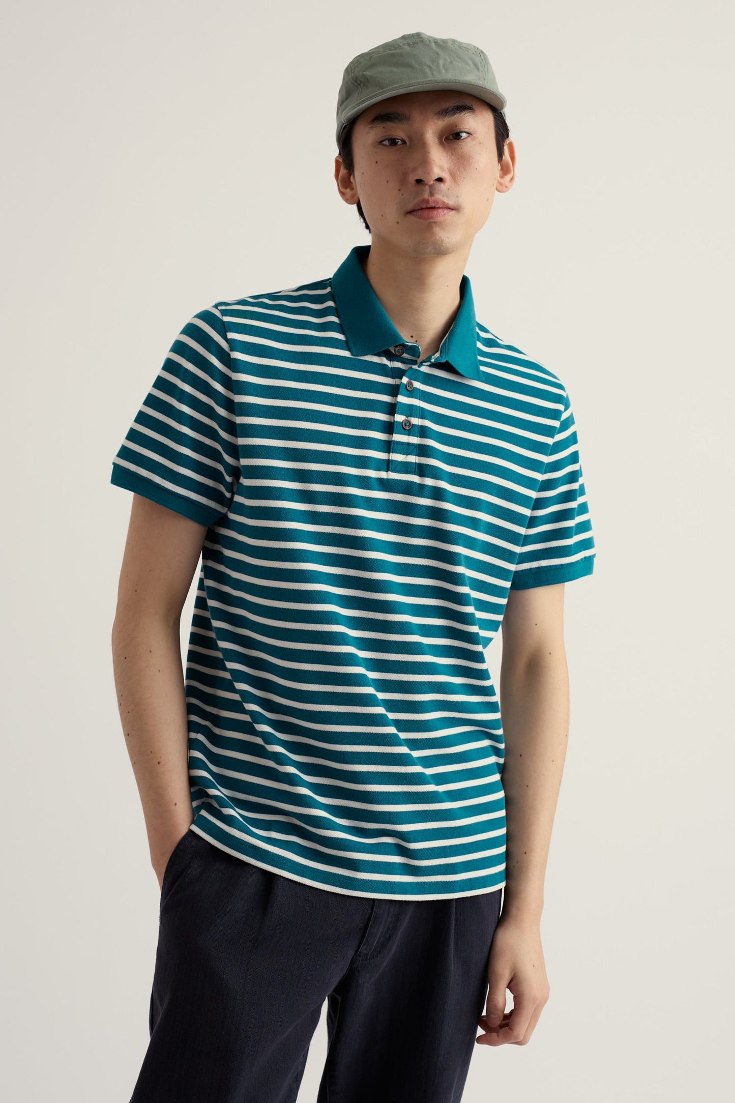 Men's Balefire Striped Polo in Organic Cotton