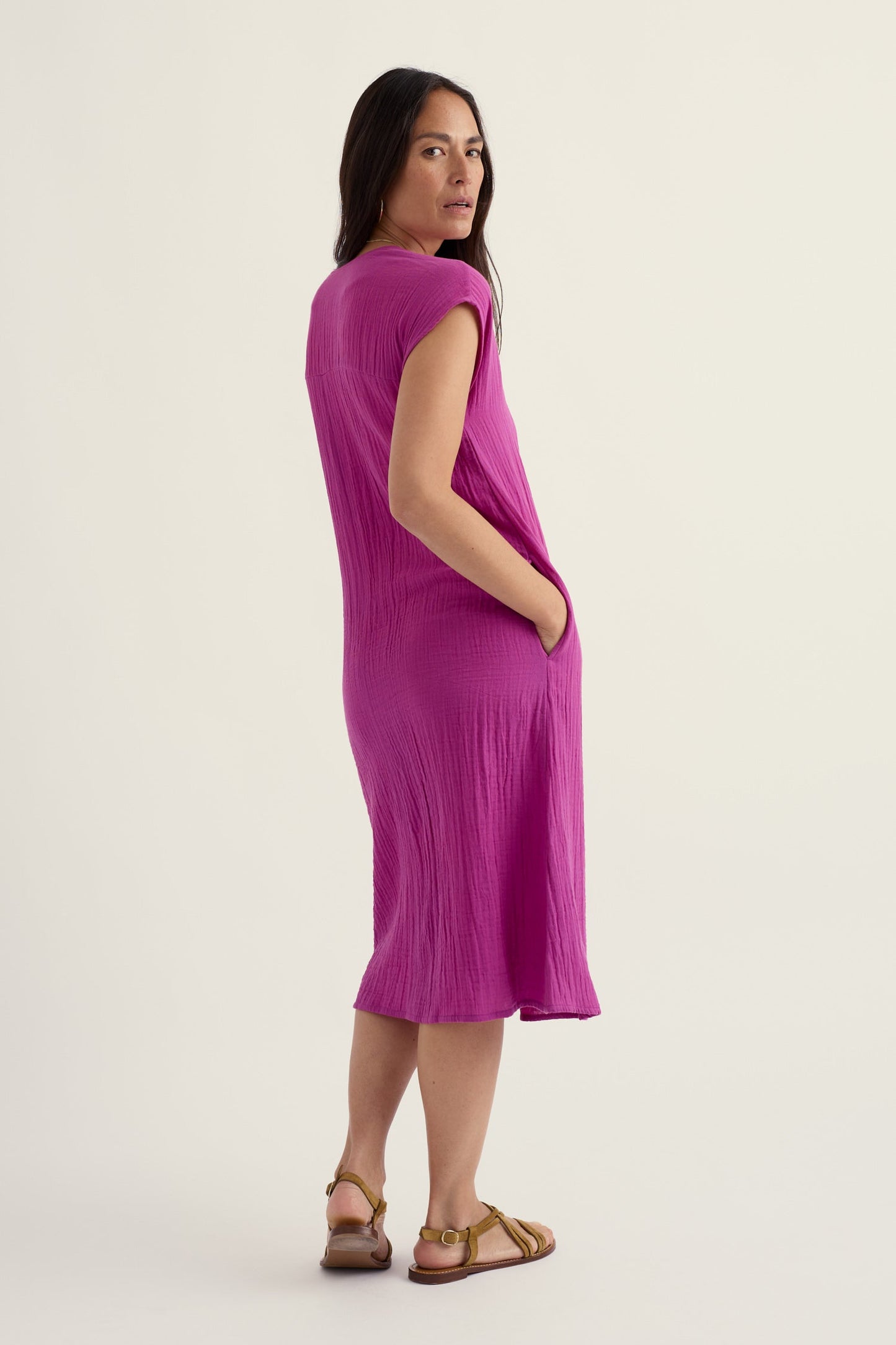 Sand Patterns Dress in GOTS-Certified Organic Cotton