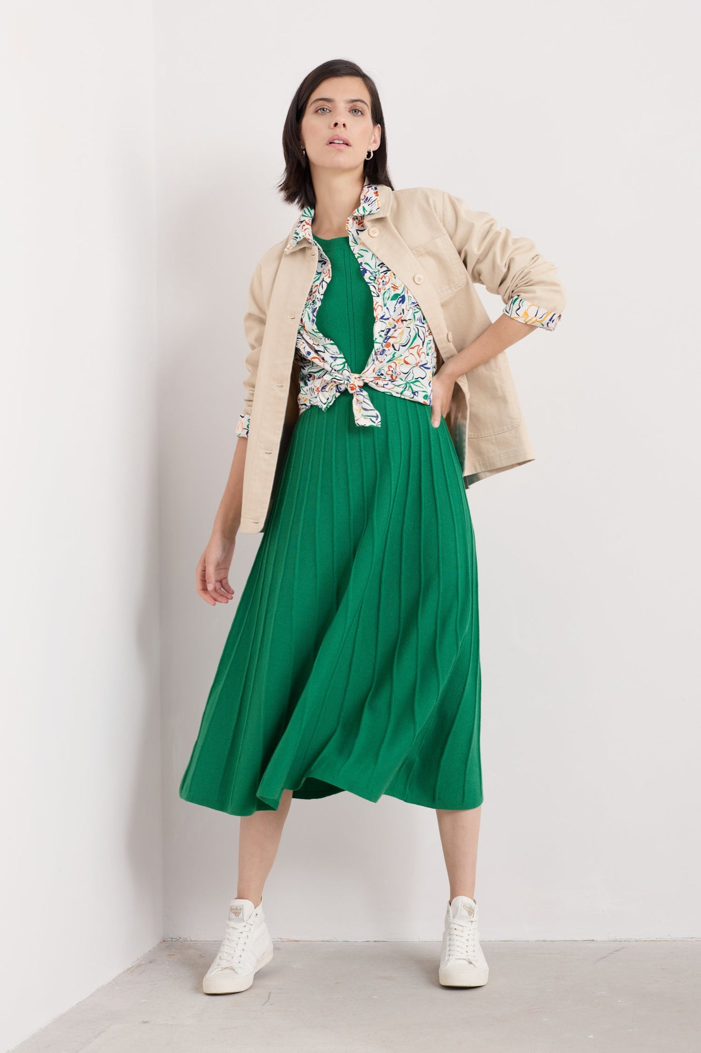 Folk Song Knitted Midi Dress