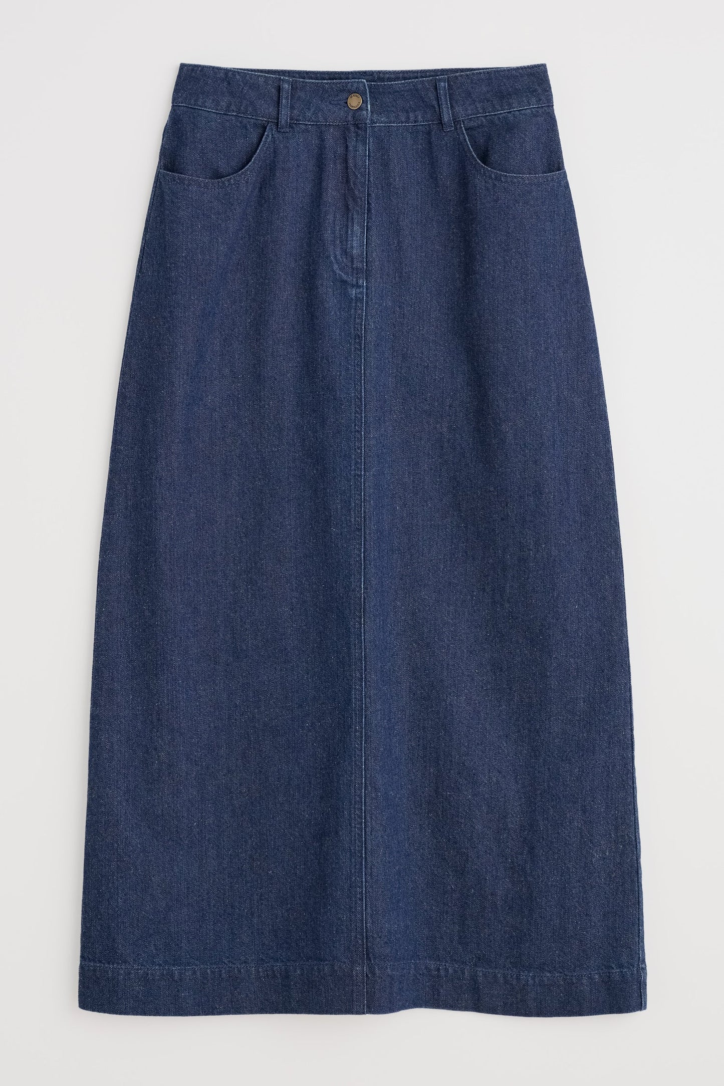 Fruit Tree Midi Denim Skirt