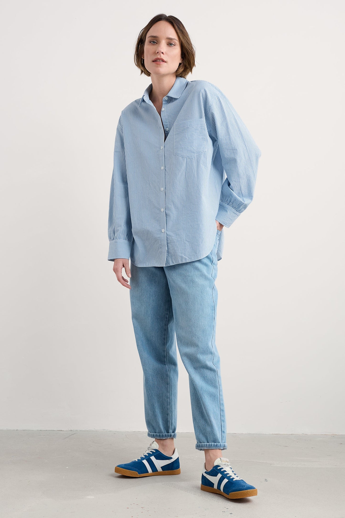 Sea Path Oversized Poplin Shirt