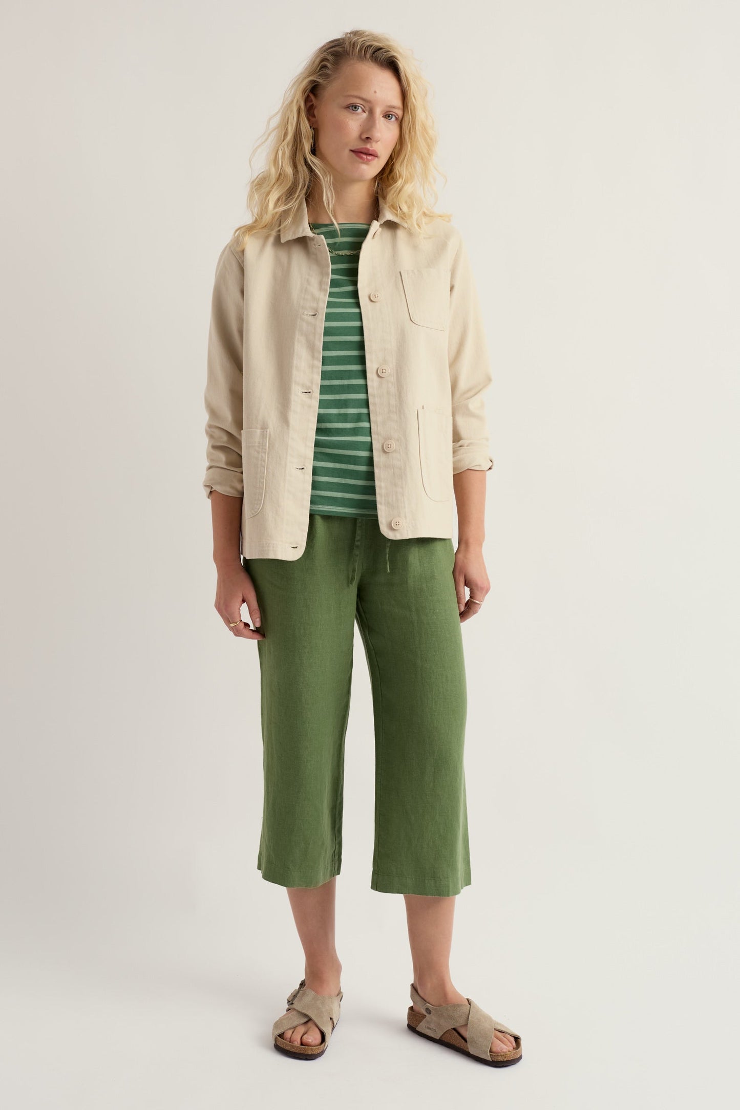 Tide Flow Wide Leg Linen Crops