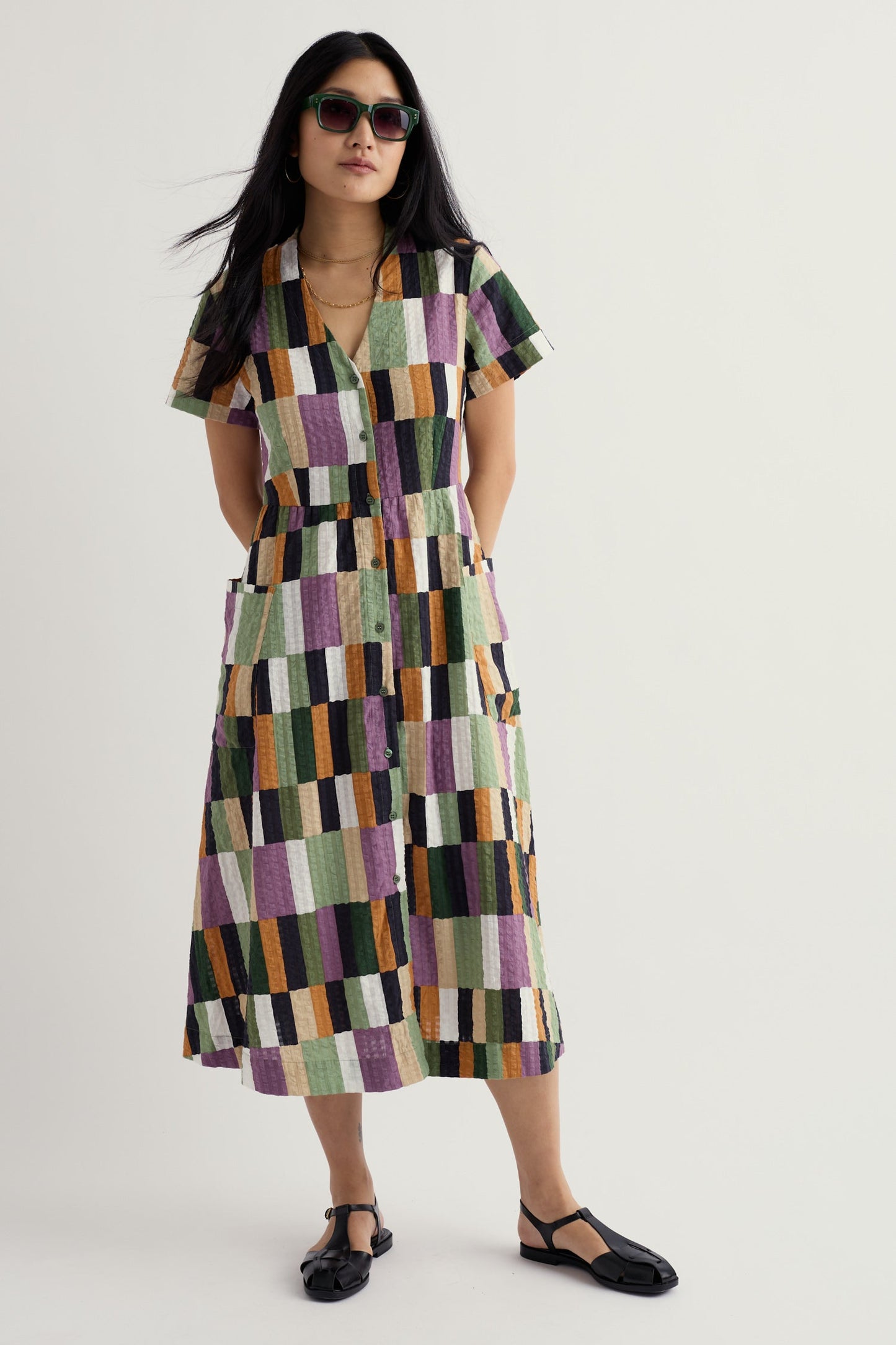 Fowen Shirt-Style Midi Dress