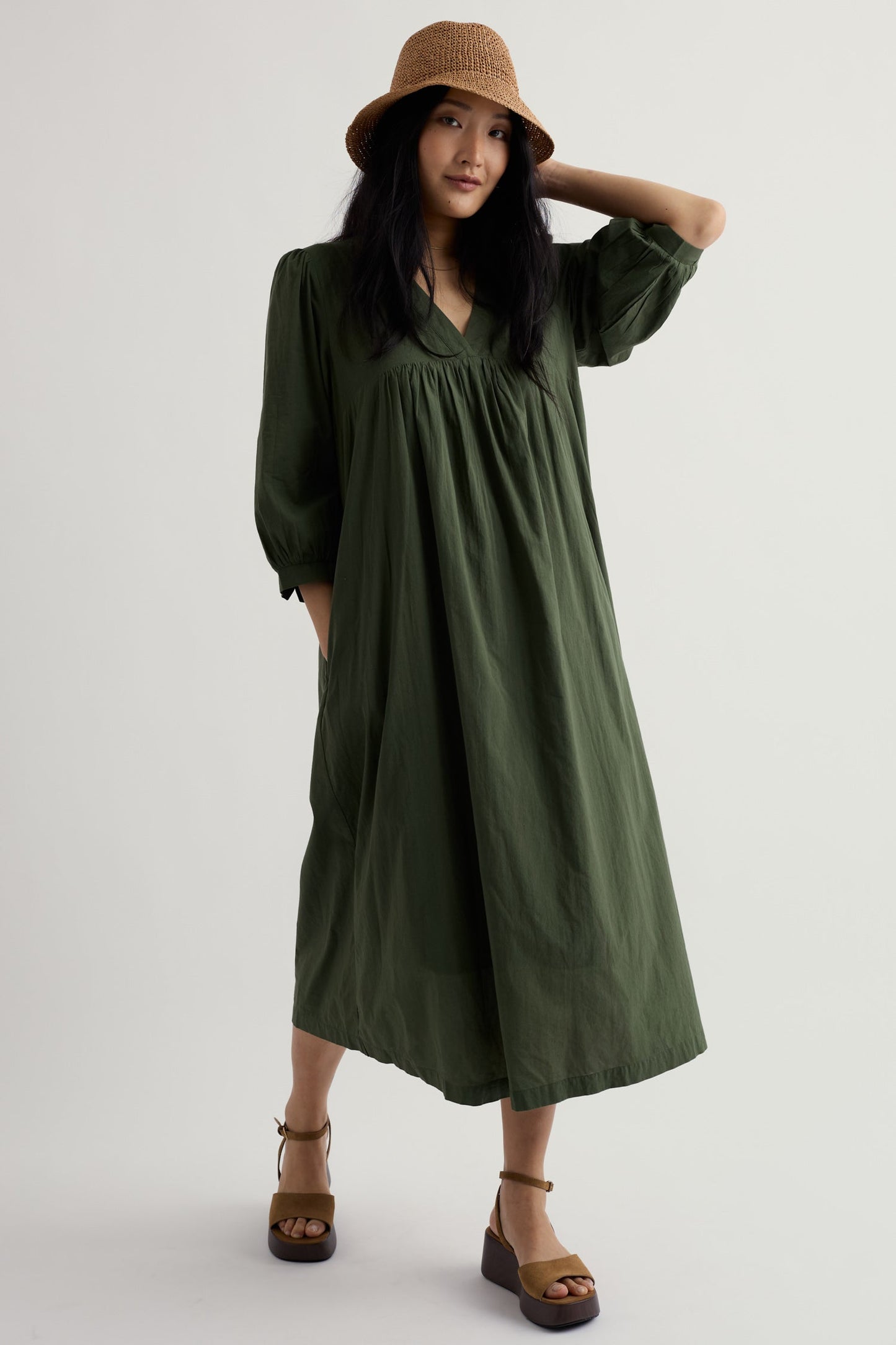 Earth Colours Kaftan Dress in GOTS-Certified Organic Cotton Voile