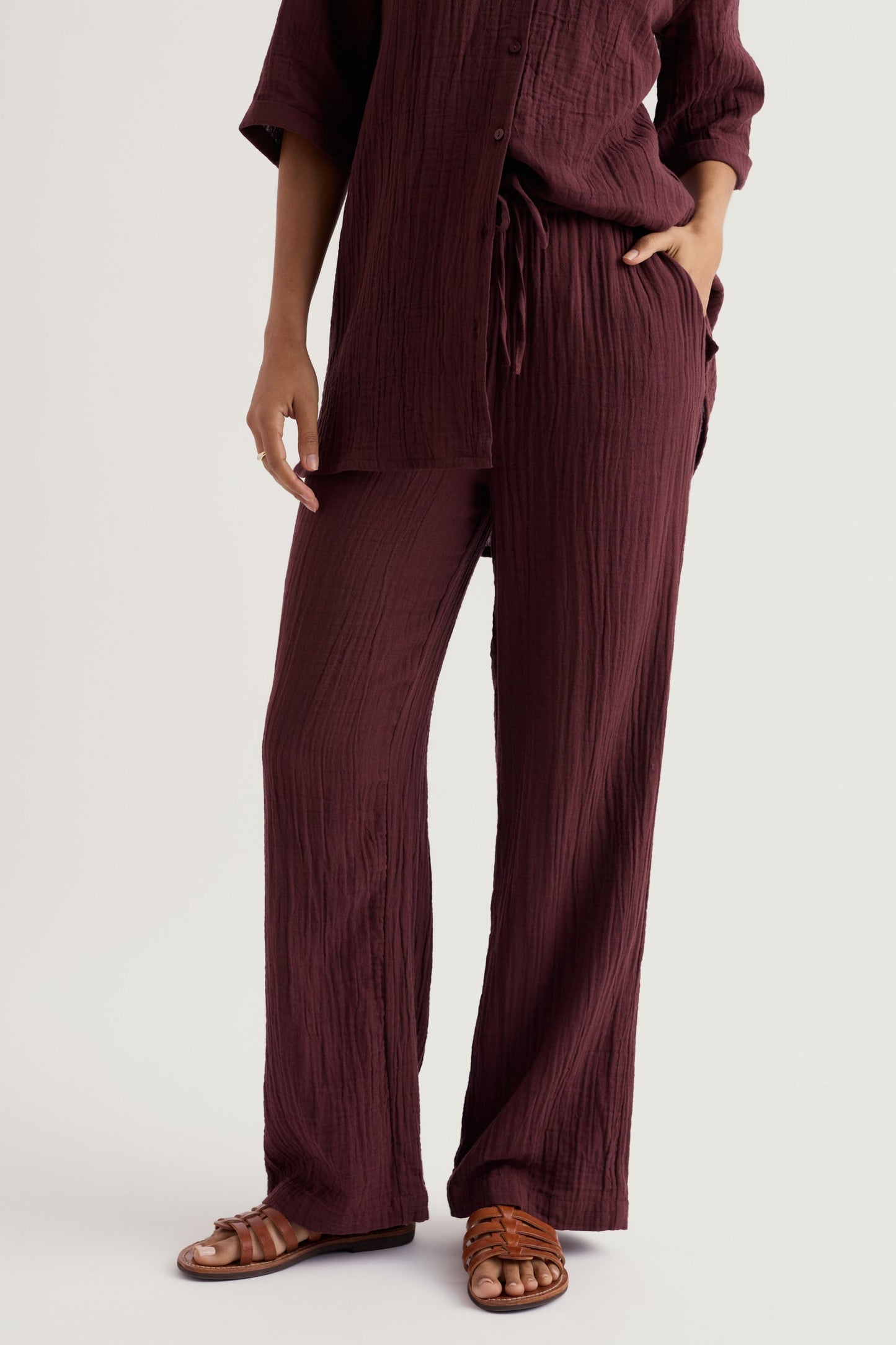 Tide Flow Wide Leg Organic Cotton Trousers