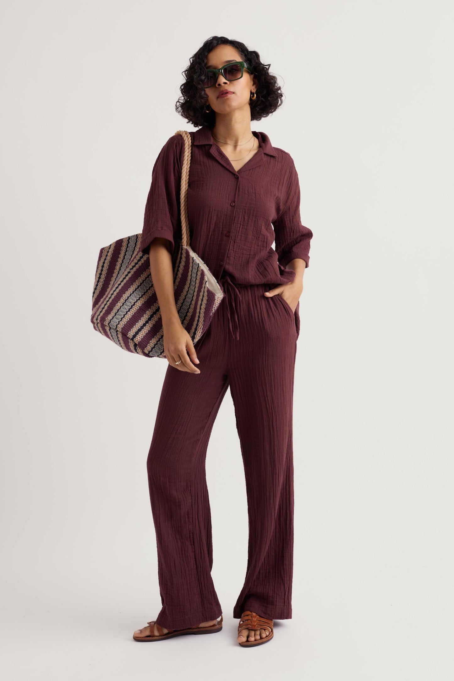 Tide Flow Wide Leg Organic Cotton Trousers