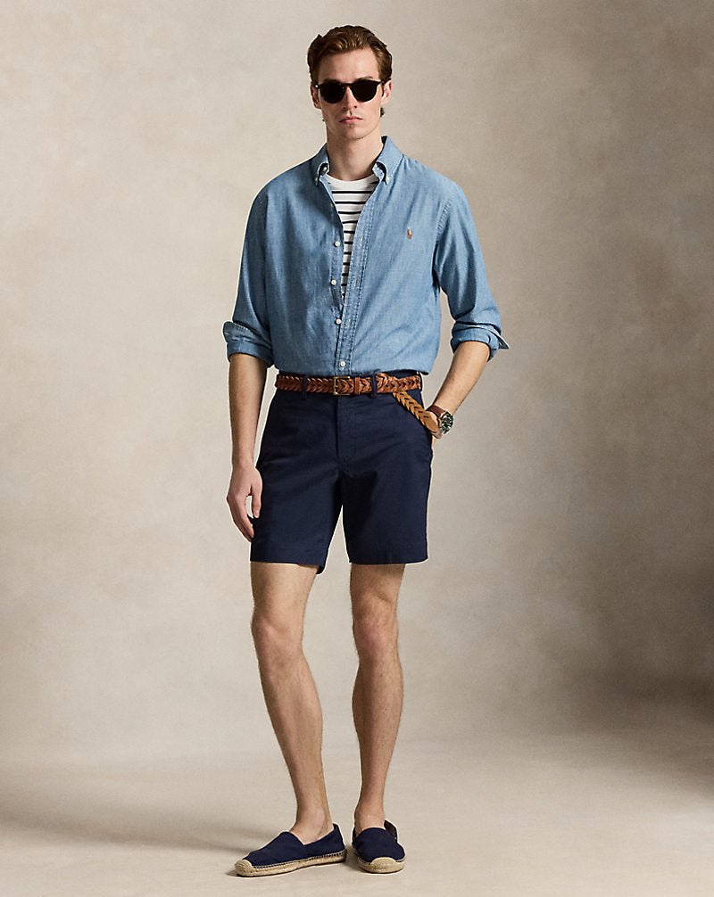 20.5 cm Stretch Straight Fit Chino Short Nautical Ink