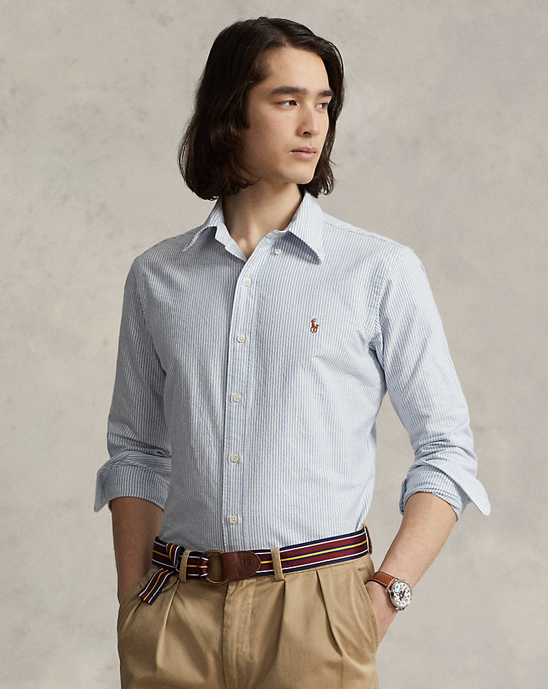 Custom Fit Oxford Shirt Blue/White Stripe