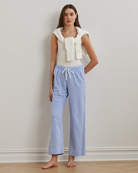 Striped Cotton Jersey Pyjama Trouser Blue Stripe