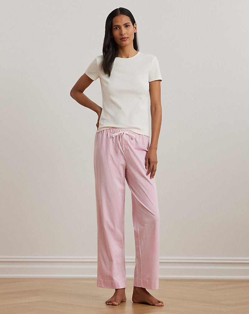 Striped Cotton Jersey Pajama Pant Pink Stripe