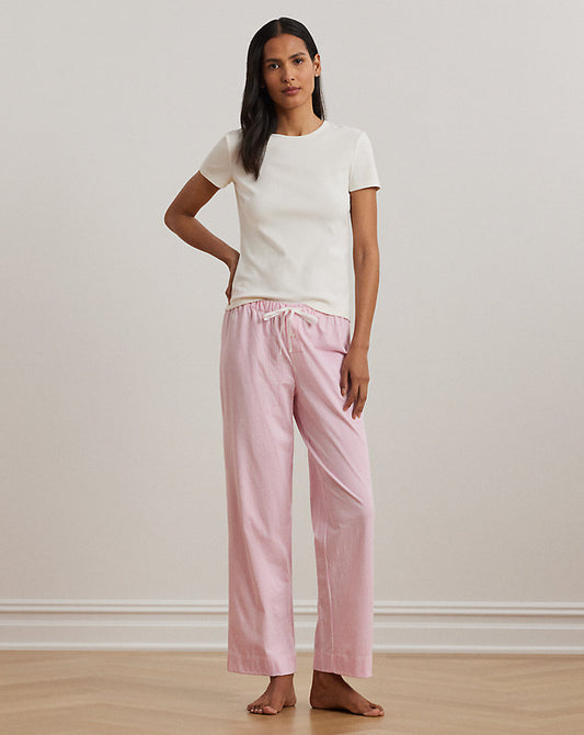 Striped Cotton Jersey Pajama Pant Pink Stripe