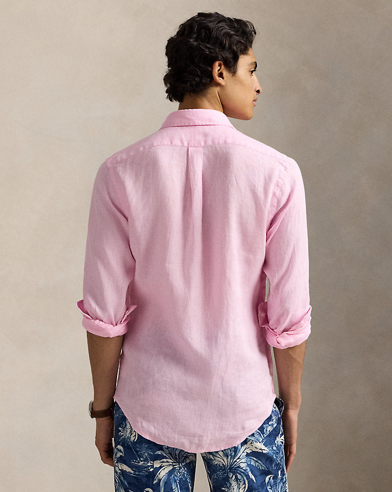 Custom Fit Linen Shirt Carmel Pink